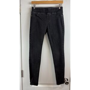 Old Navy Black Denim Rockstar Built In Warm Jeggings Pull On Jeans Women's 2